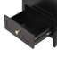 -inch bathroom vanity with sink, soft-closing door, storage rack, and drawer, compact and sleek design in black.