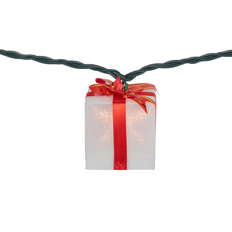 Ensemble de 10 lumières de Noël 7,5 pi en fil vert