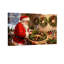 «Christmas Santa Crafting Wreaths In Workshop», ensemble de 3 impressions murales sur toile-1164534722