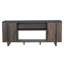 Modern Detachable Fireplace TV Stand, Dark Wood & Black, 183x39.5x76cm, Metal, Living & Media Room-1432680715