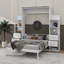 Full Size Wall-Mounted Murphy Bed With 4 Drawers, LED Lighting, Storage Shelves, Made Of Wood