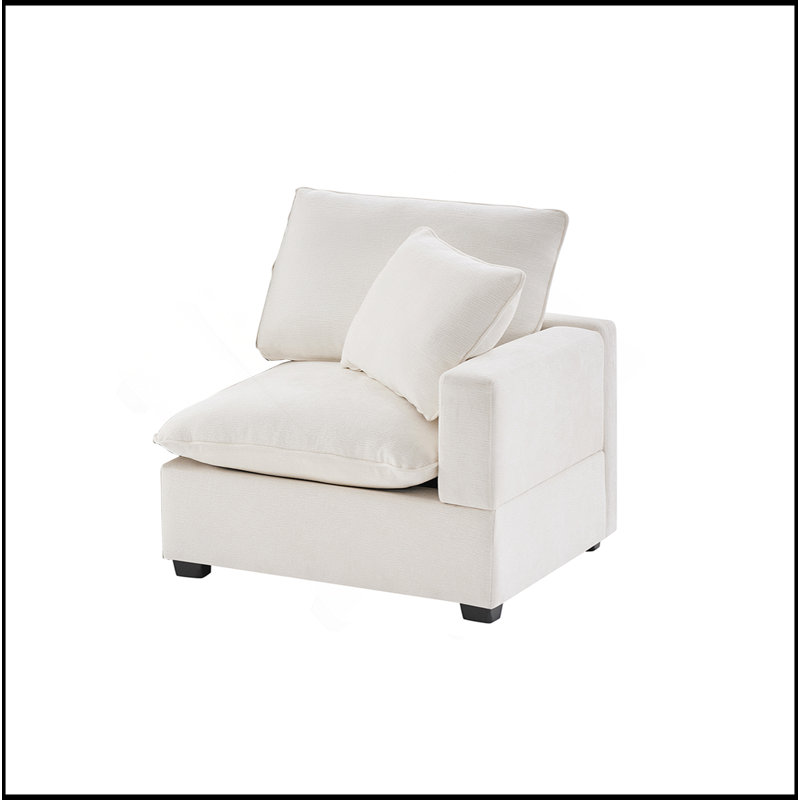 Module de siège 31,5 * 30 "pour canapé modulaire modulaire, chenille, 2 couleurs, Blanc