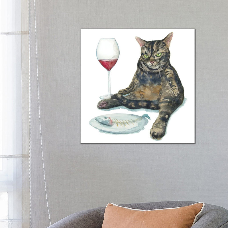 Grumpy Tabby Cat by Alexey Dmitrievich Shmyrov - Wrapped Canvas Print, 66.04 cm H x 66.04 cm W x 1.91 cm D
