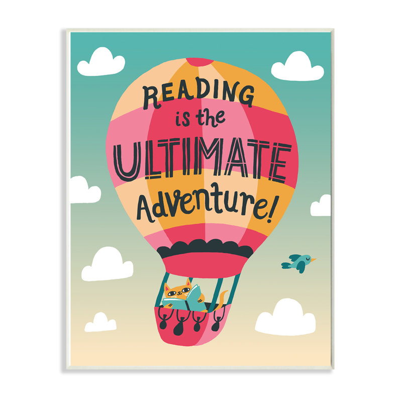 Décoration murale à air chaud avec clouds pour enfants reading aventures Tallent, Plaque murale, H 19 po x l 13 po x P 0,5 po