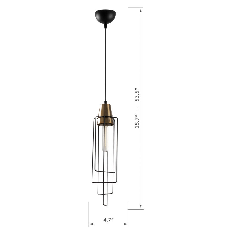 Luminaire suspendu cage en métal