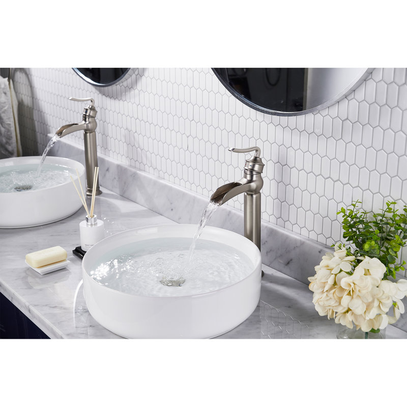 Robinet de lavabo vasque avec bonde Forious, Nickel brossé