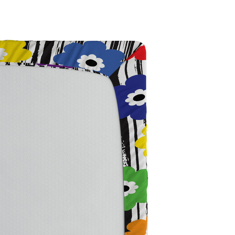 Multicolor Clock Pattern Microfiber Twin XL Fitted Sheet