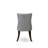 Denison Parson Dining Room Chairs - Button Tufted Nailhead Light Gray Polyester Fabric Upholstered Chairs, Set of 2, Mahogany-210702675