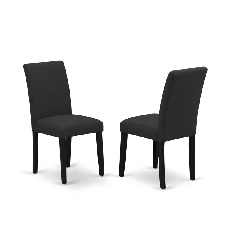  Chaises de salle à manger rembourrées en fil de métal noir brossées en fil de fer, ensemble de 2