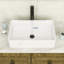 Lavabo de salle de bain vasque rectangulaire en céramique blanche L 21-1 / 4 po x l 13 po Lordear