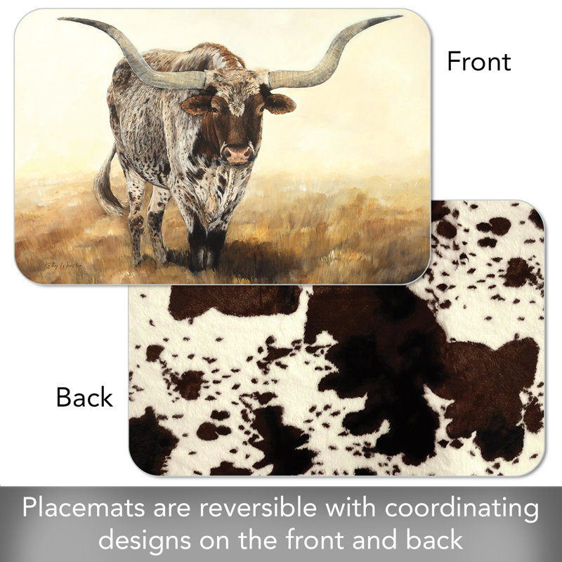 Ensemble de 4 napperons réversibles Union Rustic Longhorn
