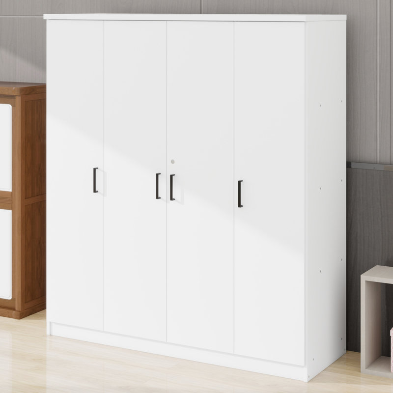 Spacious 4-Door Wardrobe with 1 Drawer, White