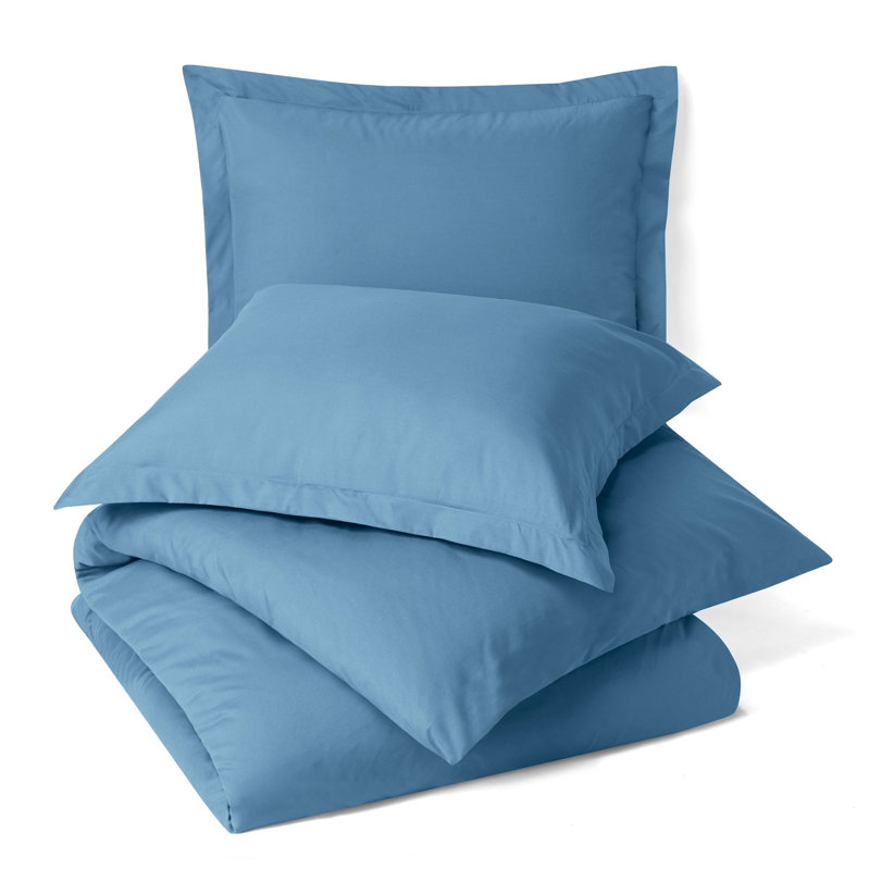  Ensemble de housse de couette ultra-doux, Bleu ciel, Housse de couette très grand + 2 taies décoratives