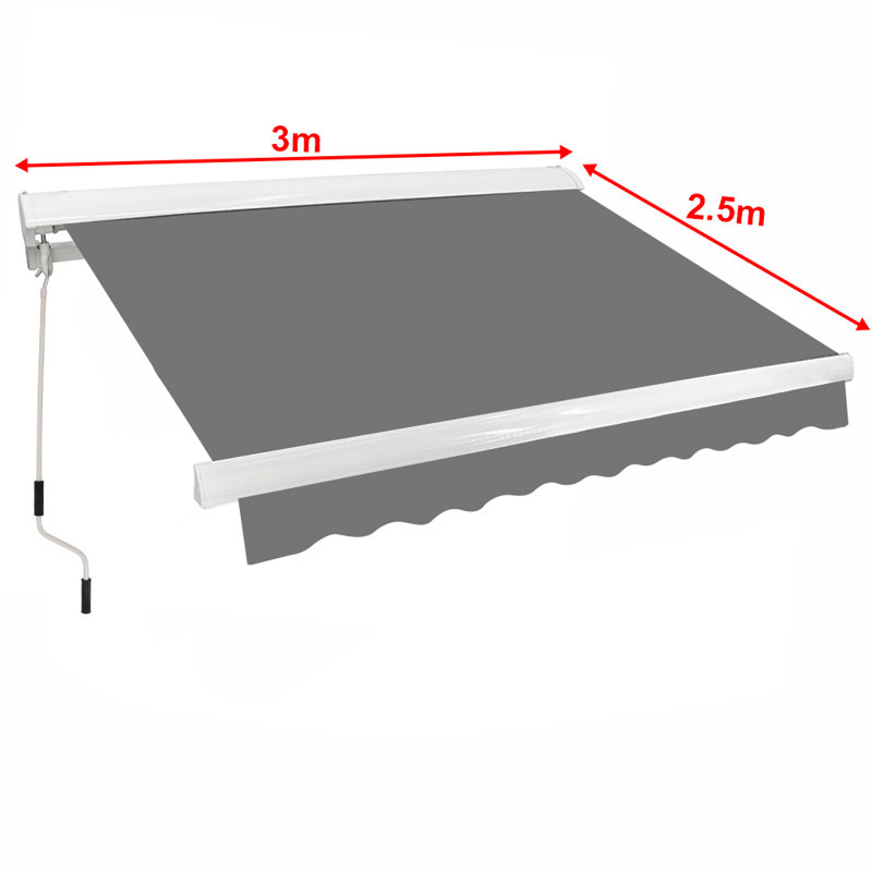 Jaran Half Cassette Electric Retractable Patio Awning, 3m W x 2.5m D, Grey