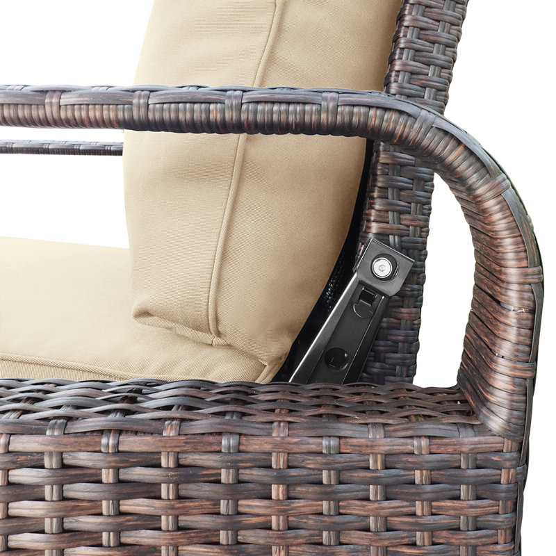 Chaise longue d'extérieur en métal Adhvik, Kaki