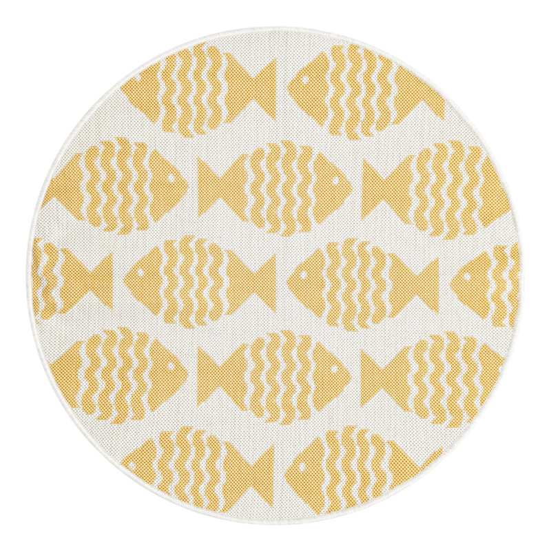 Tapis intérieur / extérieur d'extérieur Coastal, Rond 3 pi 1 po