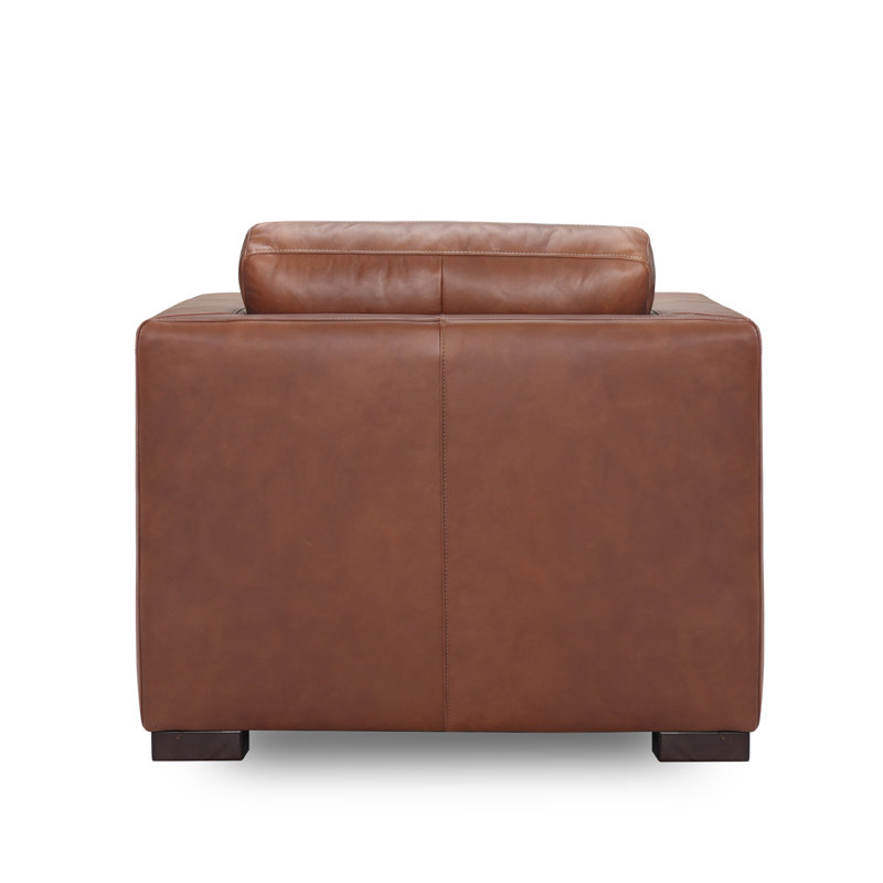  Top Grain Genuine Leather Armchair, Vintage Brown Top Grain Genuine Leather