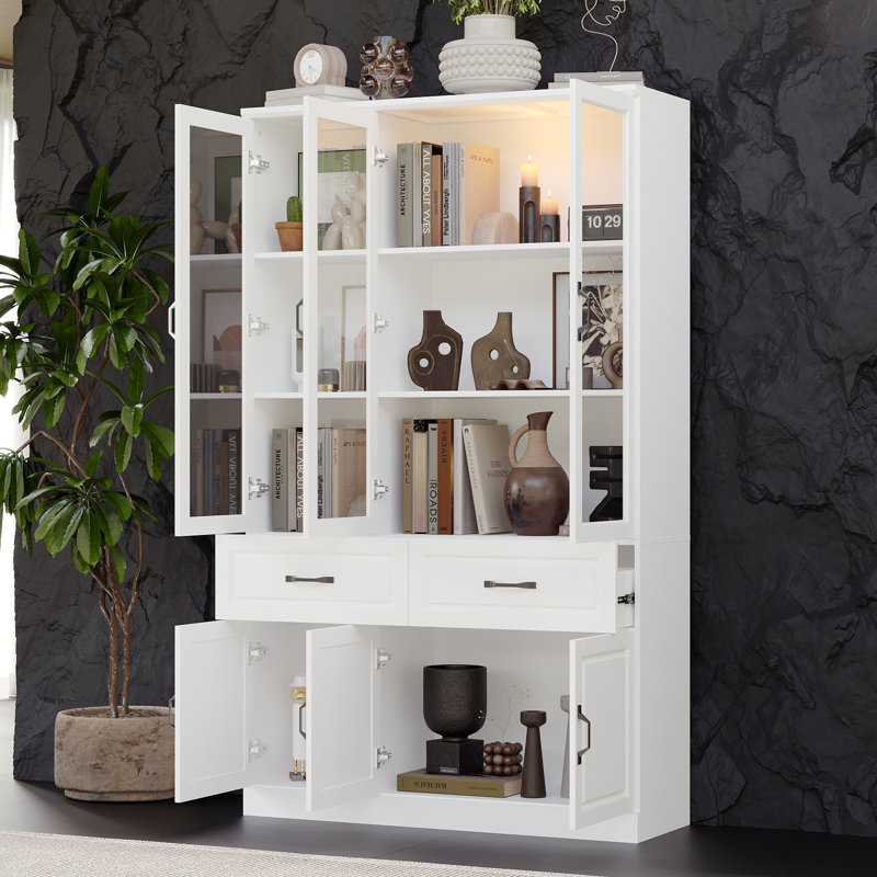 Vitrine 6 portes 2 tiroirs au design moderne