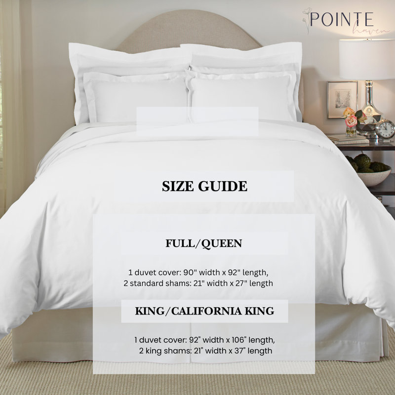 620 Thread Count Long Staple Cotton Duvet Set, King / California King, Classic Blue