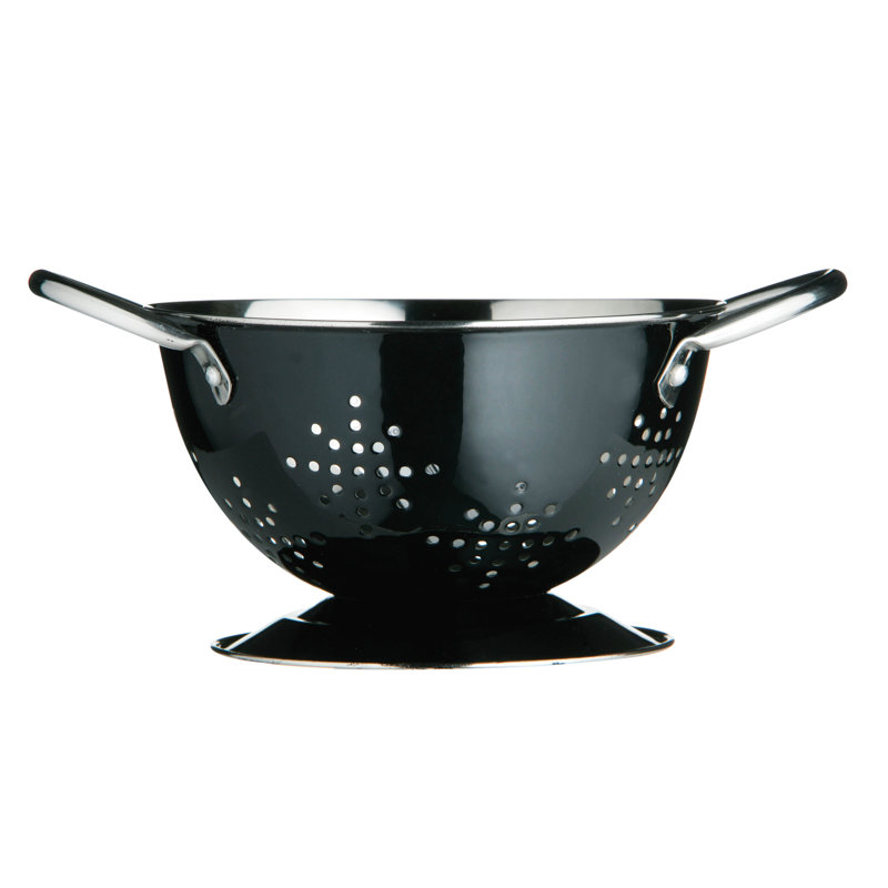 Premier Housewares Stainless Steel Colander, Black