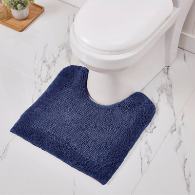 Llarely 100% Cotton Reversible Tufted U-shape Toilet Rug Ultra-Absorbent, Machine Washable 20 x 20 Contour Mat