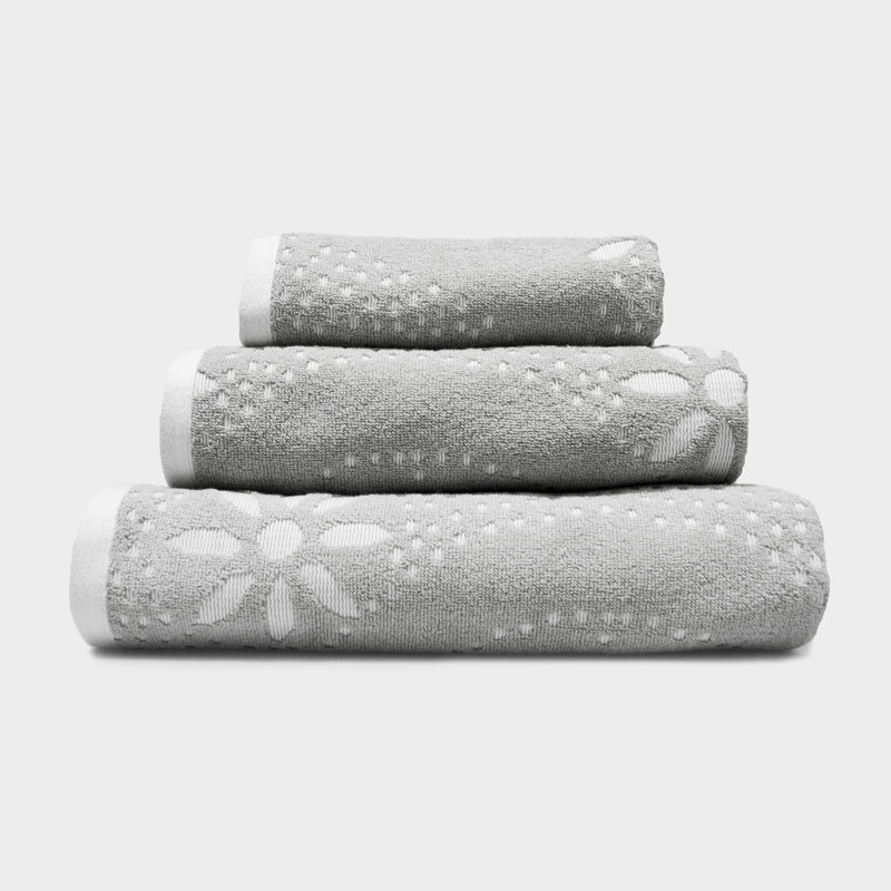 Napa Floral Patterned Bath Sheet Single, Dove Grey
