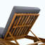 Ensemble de chaises longues, espace disponible sur un côté, bois d'acacia massif avec coussin de détente (gris foncé et triple pli) - version crème assortie disponible-234920622