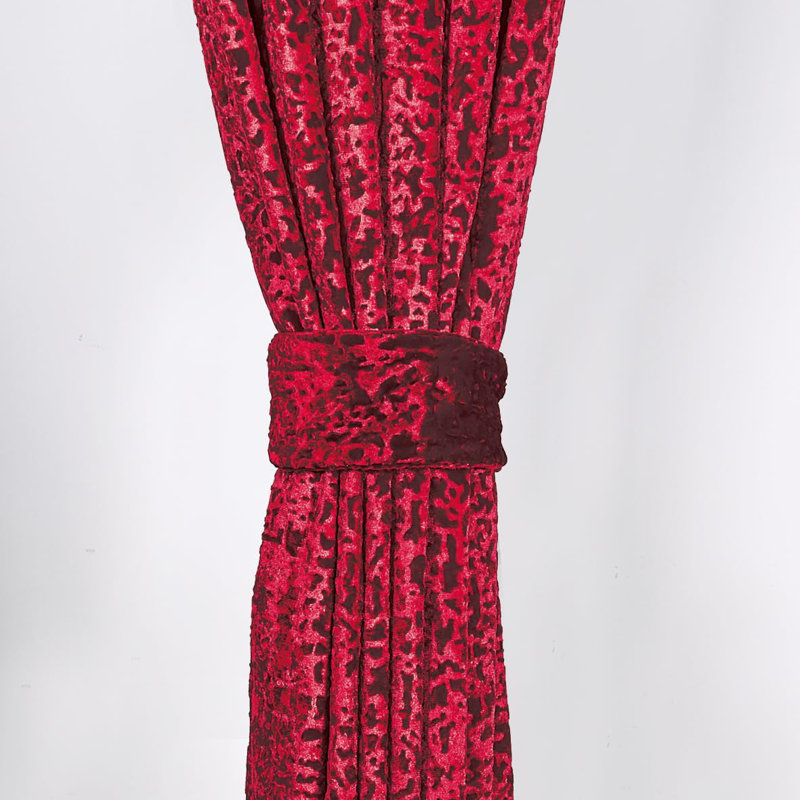 Adelen Velvet Blackout Curtain Pair, Burgundy, 229cm Width x 274cm Drop