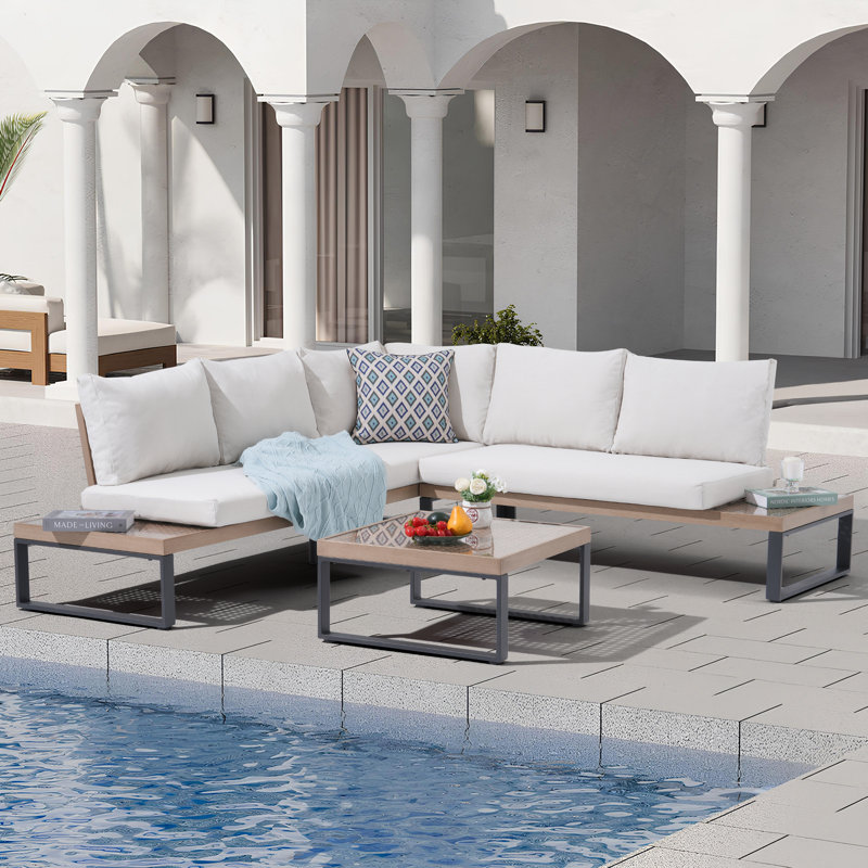 5-Person Symmetrical Outdoor Seating Group , Cream