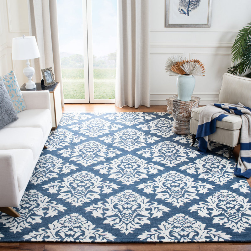 Tapis ikat en laine et coton touffeté à la main Spillers, Rectangle 5 pi x 8 pi