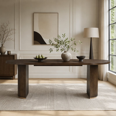 Oval Dining Table Double Pedestal