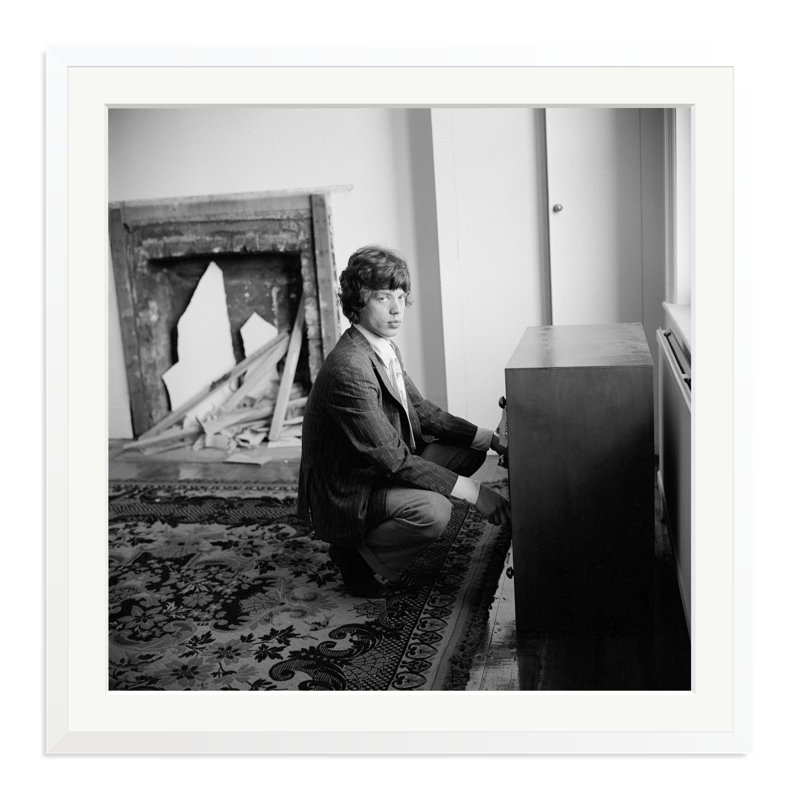 Mick Jagger at Home, 1966, White, 33" H x 33" W