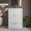 Meuble-lavabo autoportant blanc à 2 portes avec lavabo et tiroir, 36 po x 24 po x 17,8 po, qui reflète naturellement