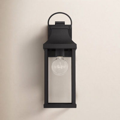 Petite lanterne murale d'extérieur 1 lumière l 6 "x H 17" Adela Davida avec verre transparent