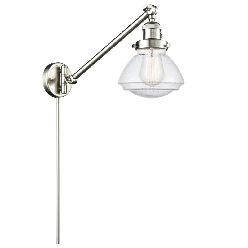 Lampe murale avec bras pivotant 1 lumière Chesterville, Grainé, Incandescent, Nickel satiné brossé