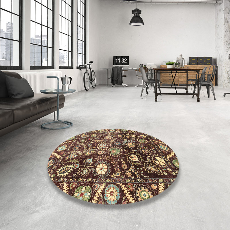 Abstract Indoor Rug, Round 5'