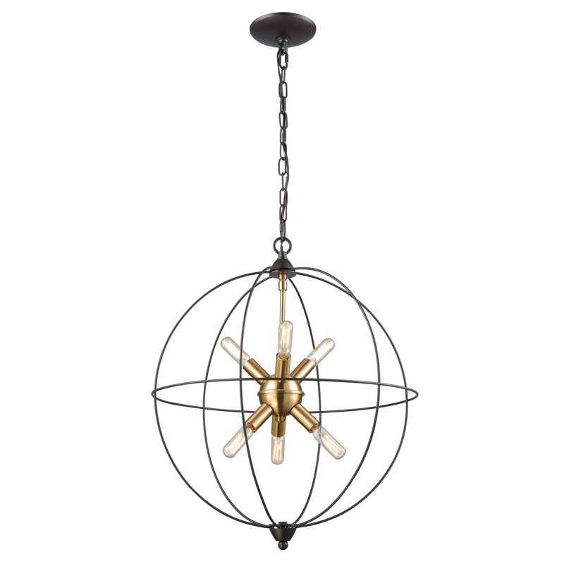 Lustre à 6 lumières de 19 po de large Loftin - bronze huilé