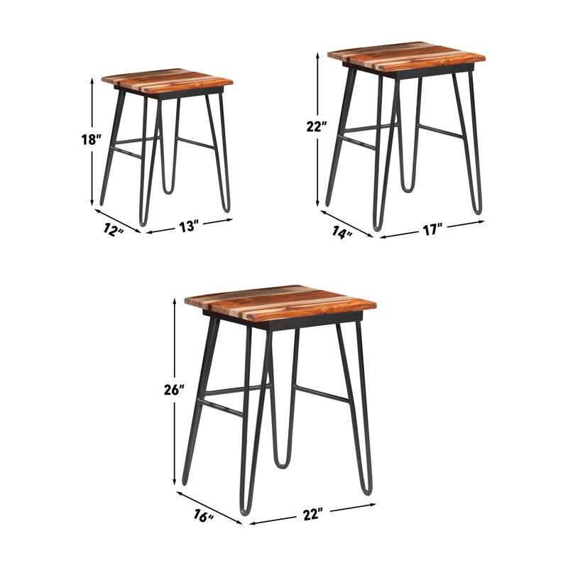 Graham Solid Wood Top Nesting Tables