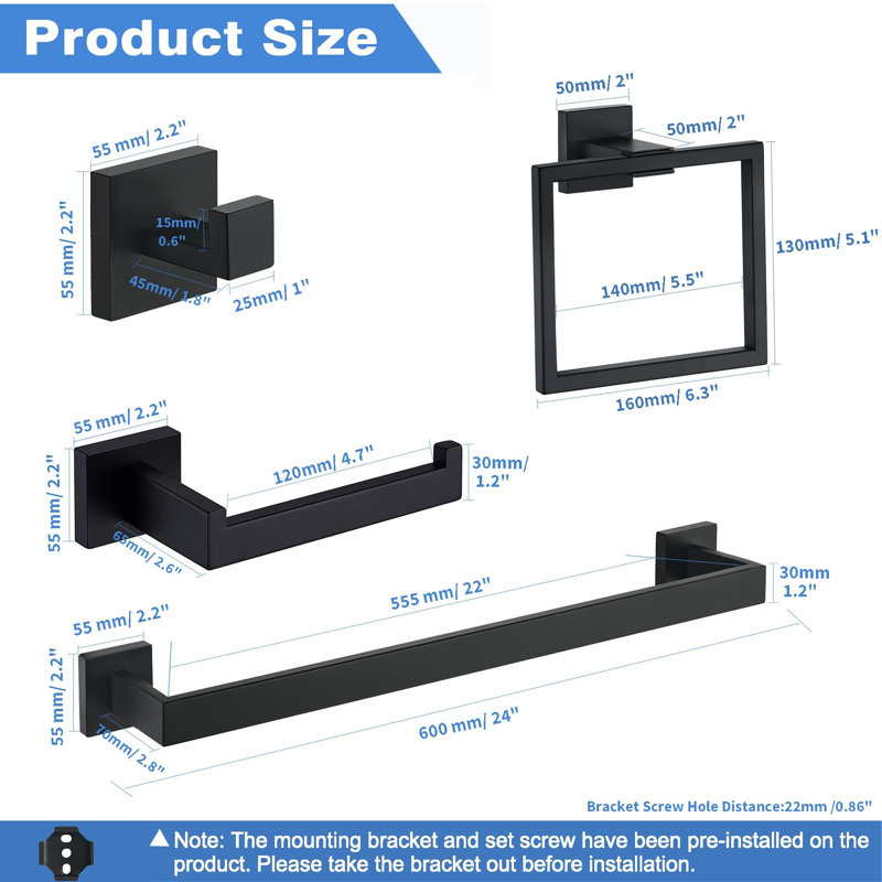 5 - Piece Bathroom Hardware Set