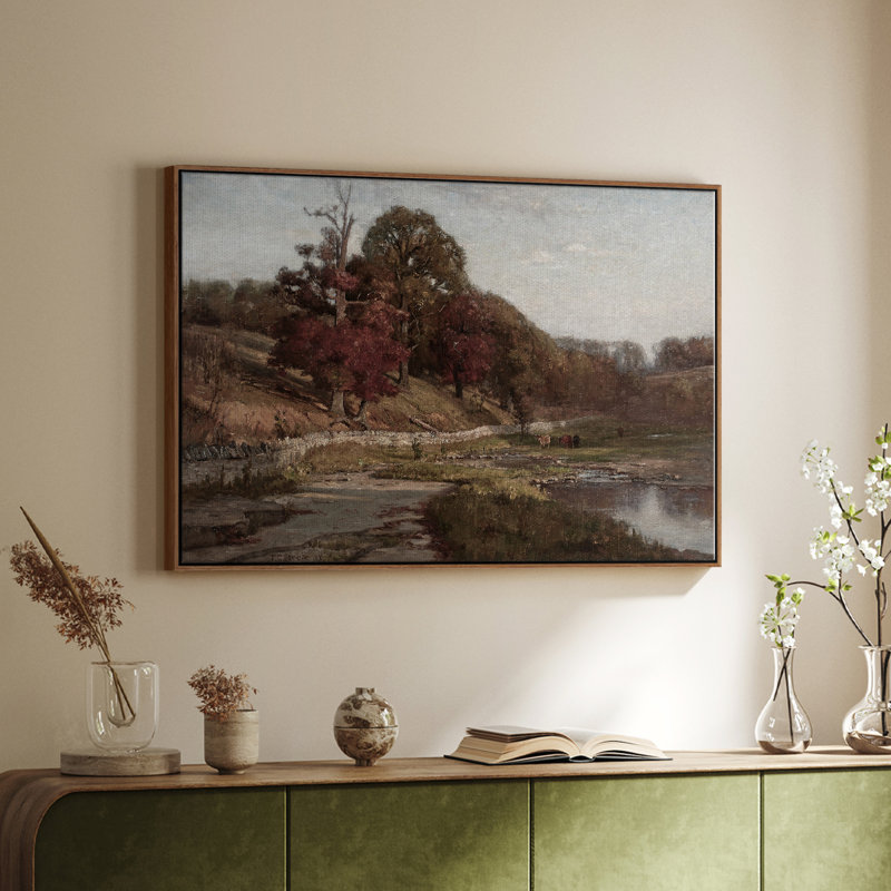 "Vintage Landscape -CCCXIV" sur toile, Noyer, H 25 po x l 37 po