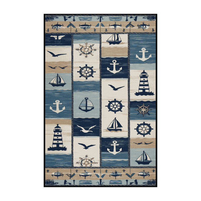  Tapis nautique lavable New England, Rectangle 5 pi x 7 pi