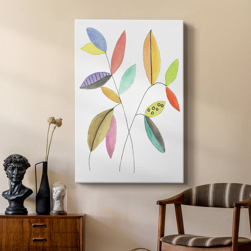 Color Pop Leaves IV - Gallery Cavas sur mesure, H 18 po x l 12 po