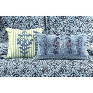 Hamilton Crewel Embroidered Stripe Throw Pillow