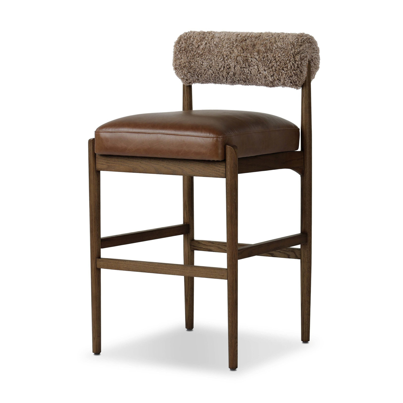 Kalista " Bar Stool, Havana Brown Teddy Fabric, Bar Stool (31" Seat Height)