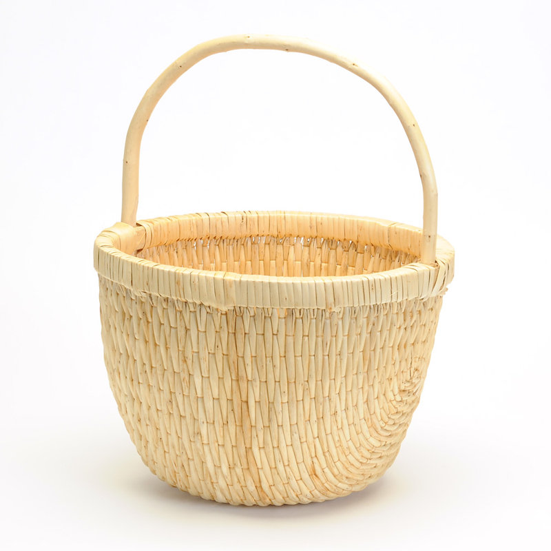 Panier rond en osier de saule cousu