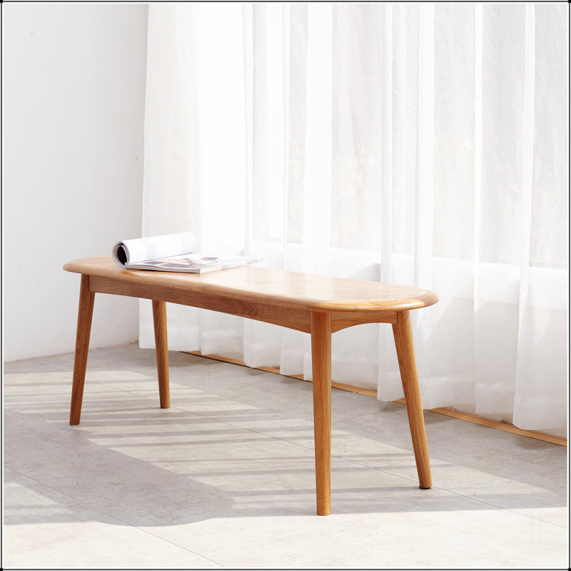 Banc de table en bois de chêne naturel pour salle à manger, H 16,14 po x l 47,24 po x P 11,81 po