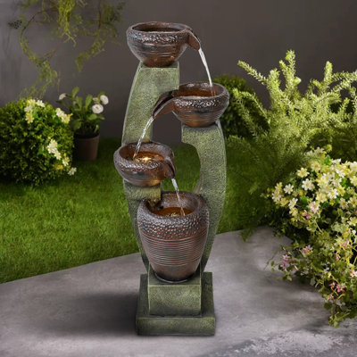Daejion Weather Resistant Cascade Fountain with Light