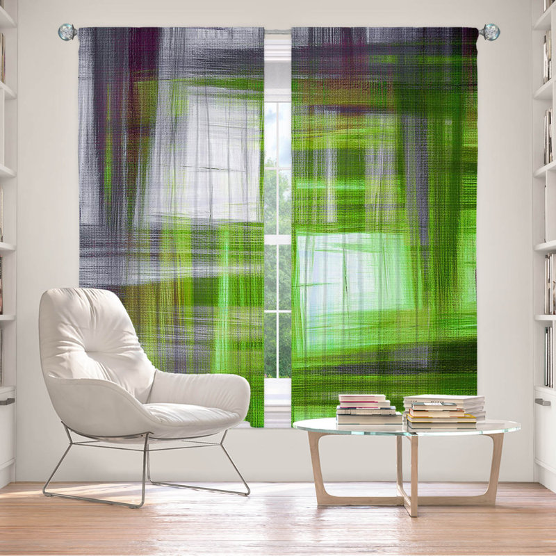 Rideau en polyester, L 40 po x L 61 po, Vert