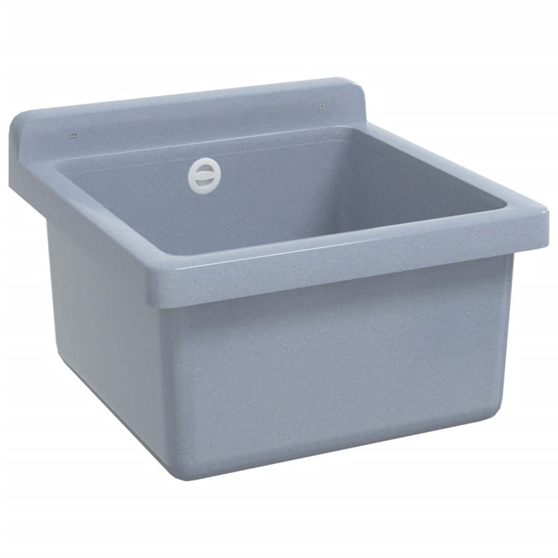 Belfry Bathroom Langlois Resin Sink, Grey, 24cm H x 40cm W x 40cm D