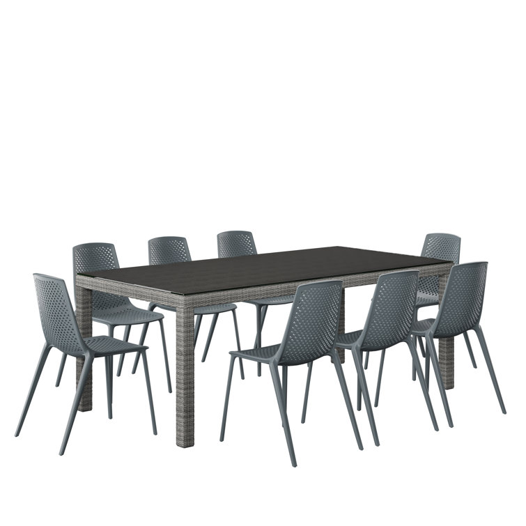 Anautica 8 - Person Patio Dining Set with Rectangular Table